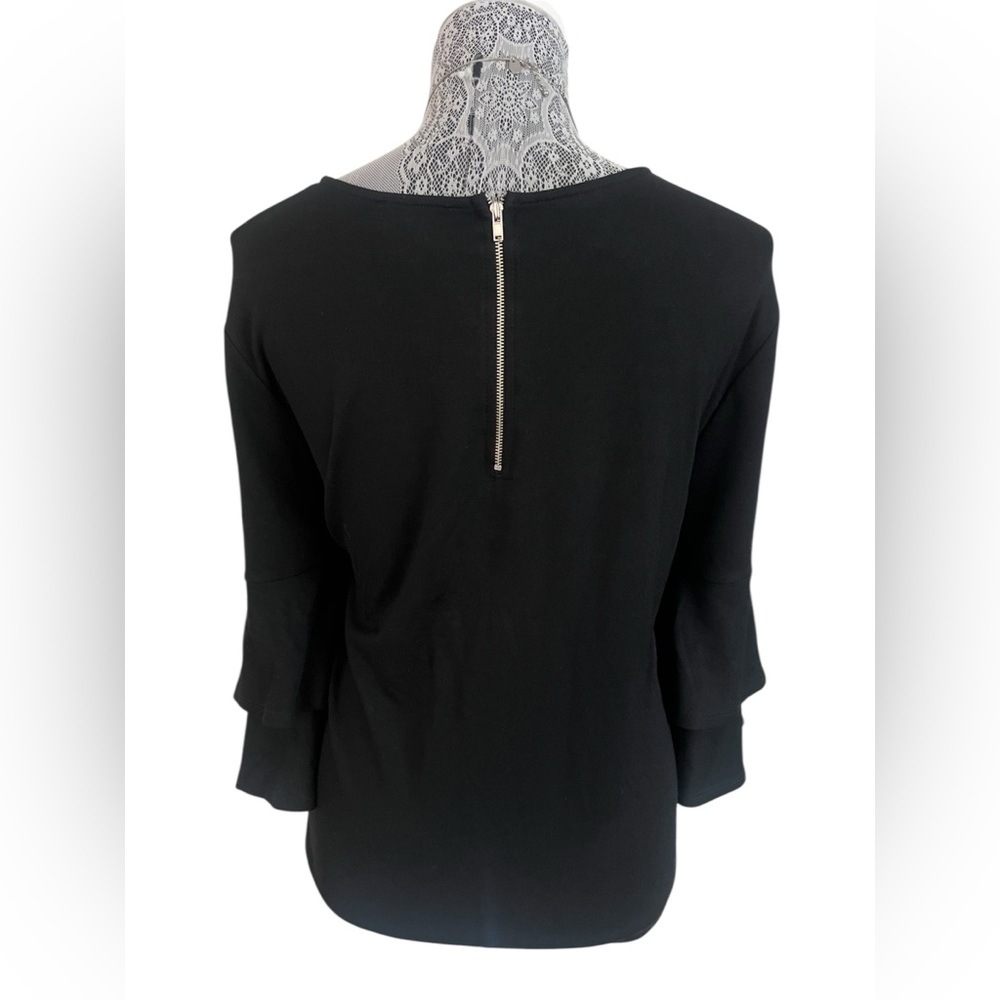 UNWORN W5 Women’s Double Flare Bell 3/4 Sleeve Shirt Top Black Large - Picture 3 of 7